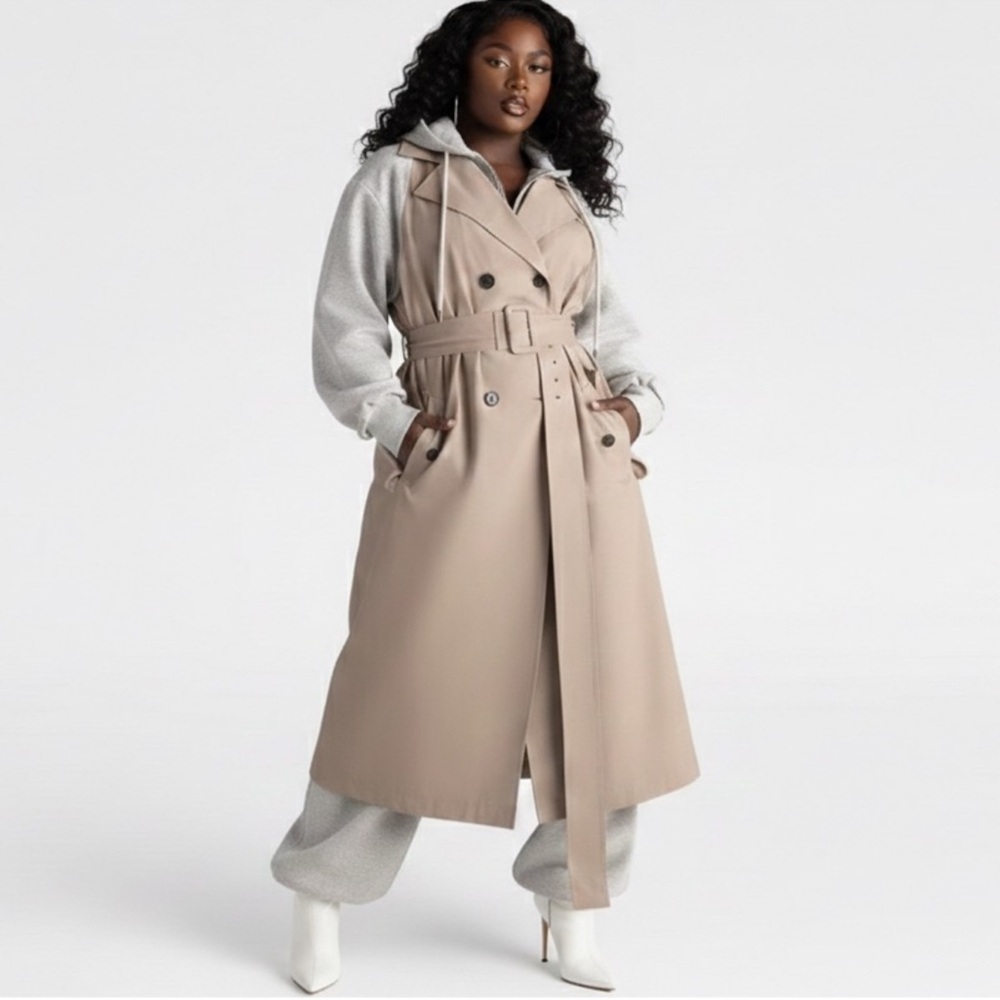 NWOT KBB by KAHLANA ‘THE SWEATSHIRT TRENCH COAT’